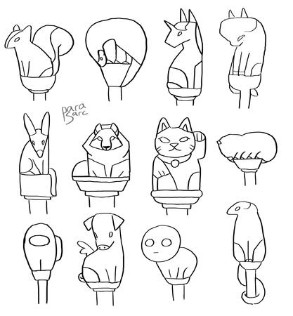 Several Designs For "Palismen", a Fictional Species in 'The Owl House'