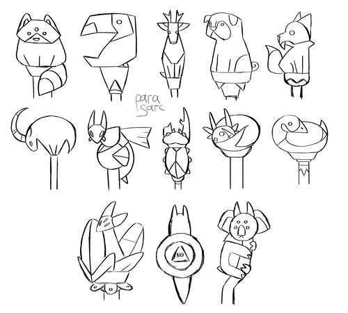 Several Designs For "Palismen", a Fictional Species in 'The Owl House'