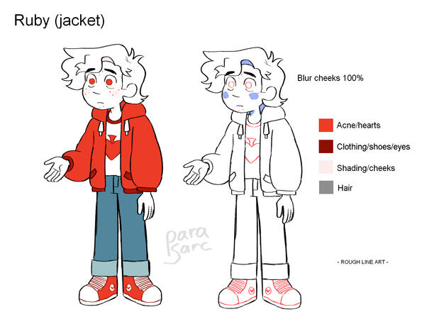 Original Character - "Ruby" Line Art Sheet